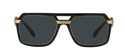Shop Versace Ve 4399 Gb1/87 Navigator Sunglasses In Grey