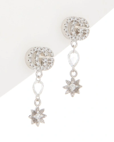 Shop Gucci Flora 18k Earrings In White