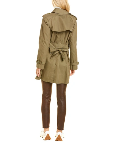 Shop Burberry Double-breasted Trench Coat In Green