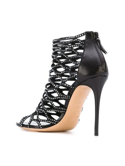 Shop Casadei Embellished Cut-out Booties