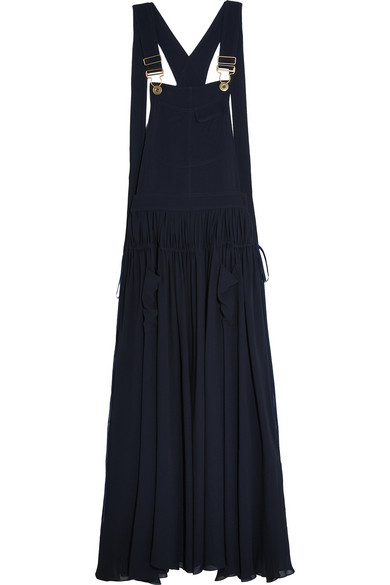 navy dungaree dress