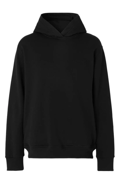 Shop Burberry Stockton Cotton & Cashmere Pullover Hoodie In Black