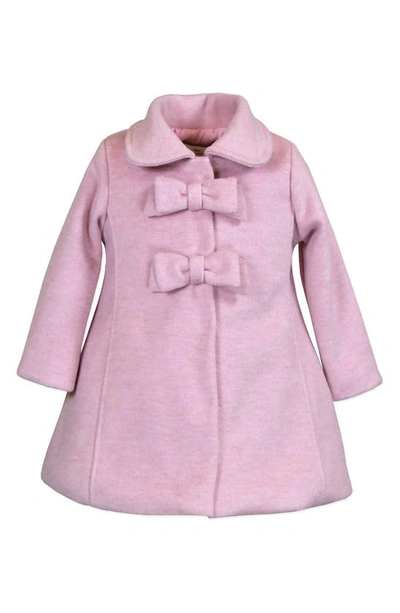 Shop Widgeon Bow Front Coat In Heather Pink