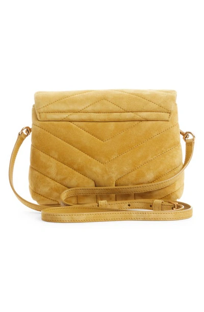 Shop Saint Laurent Toy Loulou Calfskin Suede Crossbody Bag In Chartreuse