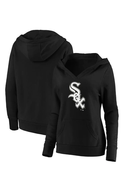 Shop Fanatics Branded Black Chicago White Sox Official Logo Crossover V-neck Pullover Hoodie