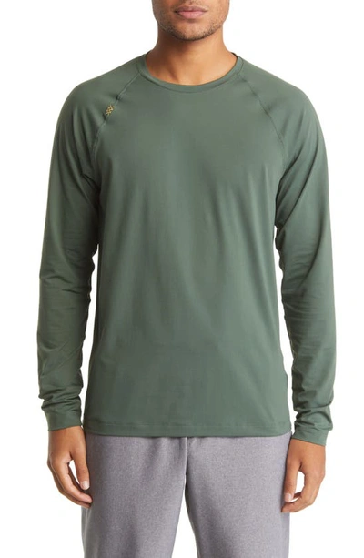 Shop Rhone Reign Long Sleeve T-shirt In Camping Green