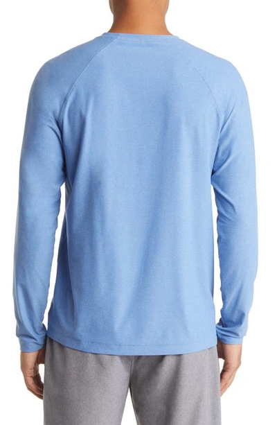Rhone Crew Neck Long Sleeve T-shirt In Ice Blue Heather