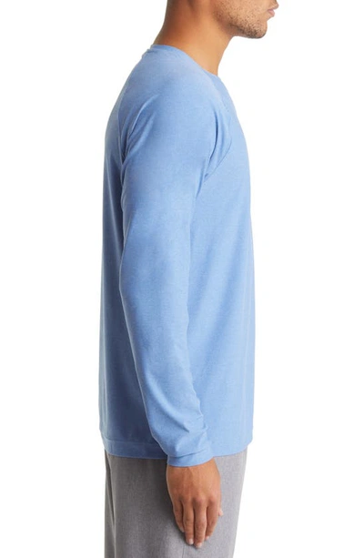 Rhone Crew Neck Long Sleeve T-shirt In Ice Blue Heather