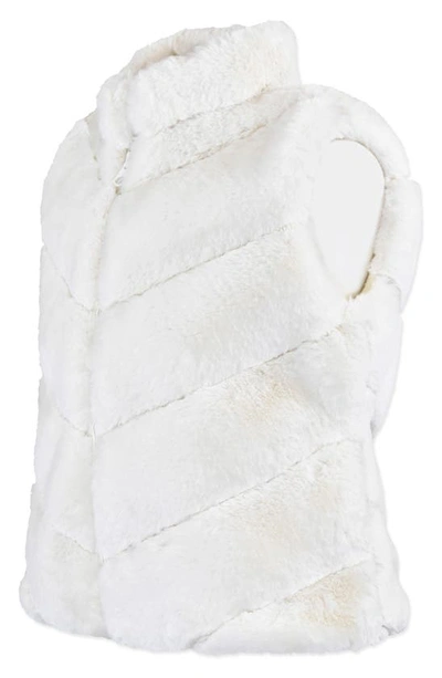 Shop Widgeon Zip-up Faux Fur Vest In Snow Layer Cake