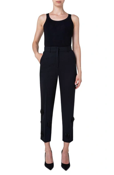 Akris Punto Maru Slim-legs Ankle Stretch Denim Pants In Black