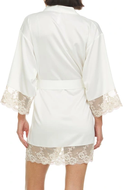 Shop Flora Nikrooz Rosa Satin Robe In Ivory