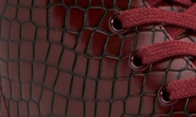 Katy Perry Geli Snake Embossed Combat Boot In Burgundy Croc