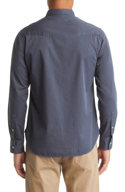 Shop Officine Generale Lipp Cotton Button-up Shirt In Denim Blue