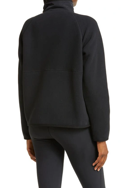 Shop Zella Layer Up Jacket With Faux Shearling Lining In Black