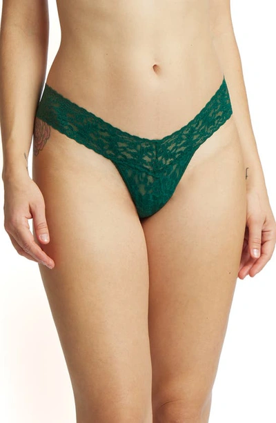 Shop Hanky Panky Signature Lace Low Rise Thong In Green Queen