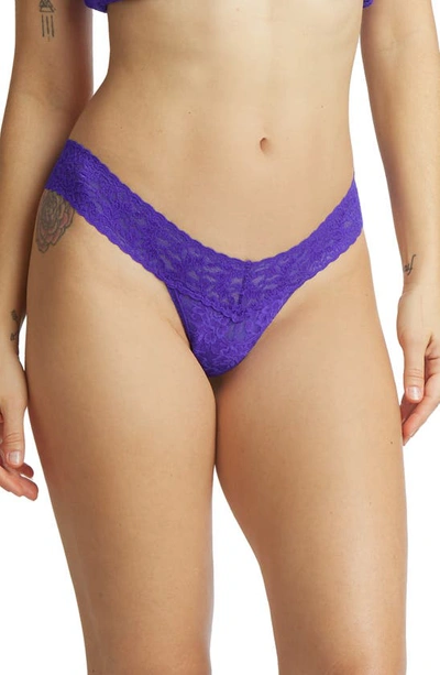 Shop Hanky Panky Signature Lace Low Rise Thong In Majestic Purple