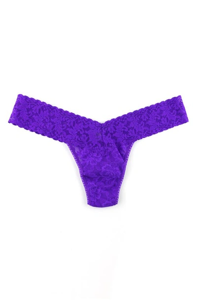 Shop Hanky Panky Signature Lace Low Rise Thong In Majestic Purple