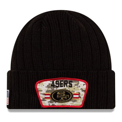 Shop New Era Black San Francisco 49ers 2021 Salute To Service Cuffed Knit Hat