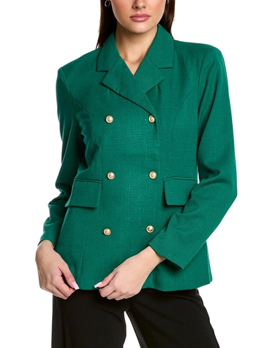 Shop Gracia Double-breasted Jacket In Green