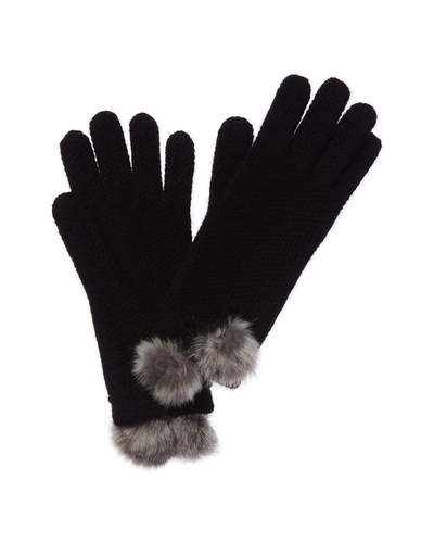 Shop Phenix Cashmere Honeycomb Glove In Black