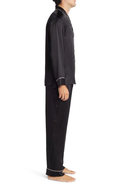 Shop Nordstrom Classic Silk Pajamas In Black
