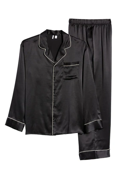 Shop Nordstrom Classic Silk Pajamas In Black