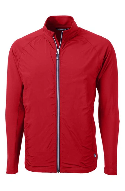 Cutter & Buck Adapt Eco Knit Hybrid Recycled Mens Full Zip Jacket In Red