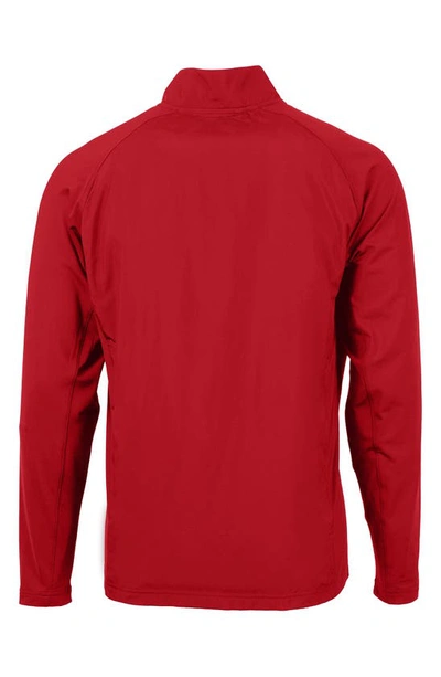 Cutter & Buck Adapt Eco Knit Hybrid Recycled Mens Full Zip Jacket In Red