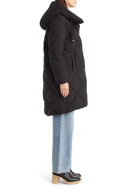 Shop Sanctuary Hooded Down & Feather Fill Puffer Coat In Black