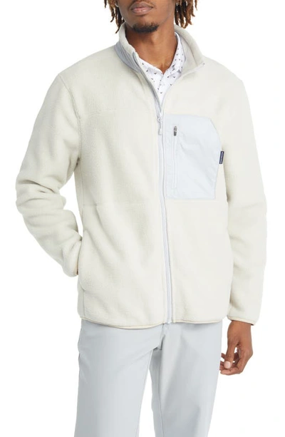 Shop Mizzen + Main Alpine Fleece Zip Jacket In Beige Solid