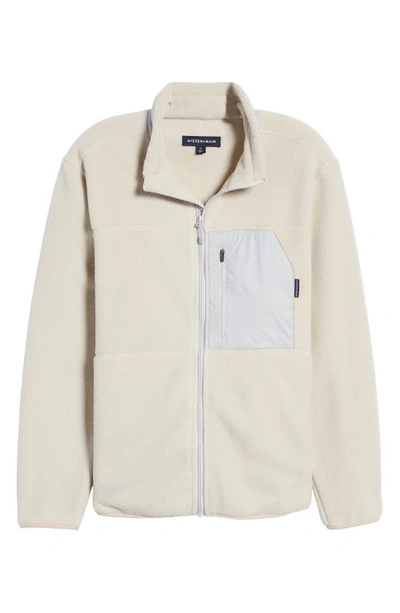 Shop Mizzen + Main Alpine Fleece Zip Jacket In Beige Solid