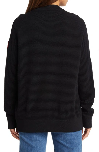 Canada Goose Hybridge Quilted-knit Bomber Jacket In Black