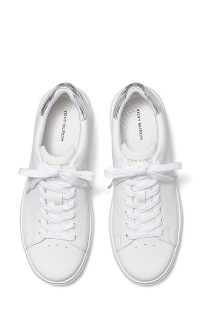Tory Burch Valley Forge Lace-up Sneaker In Titanium White / Silver |  ModeSens