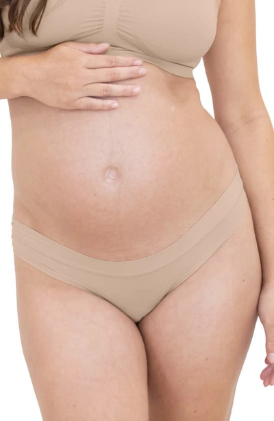 Shop Kindred Bravely Grow With Me Maternity Thong In Beige