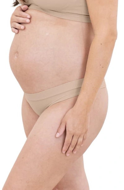 Shop Kindred Bravely Grow With Me Maternity Thong In Beige