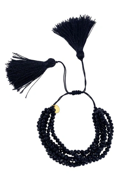 Shop Adornia Multi Strand Black Bead Adjustable Bracelet