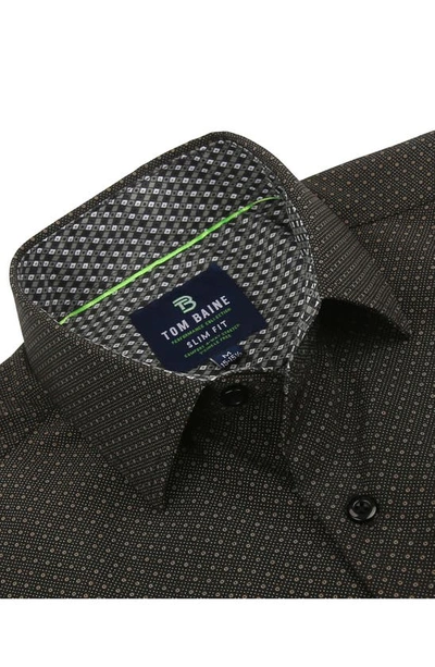 Shop Tom Baine Slim Fit Print Long Sleeve Button-up Dress Shirt In Black