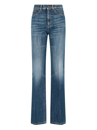 Shop Saint Laurent 'clyde' Jeans In Blu