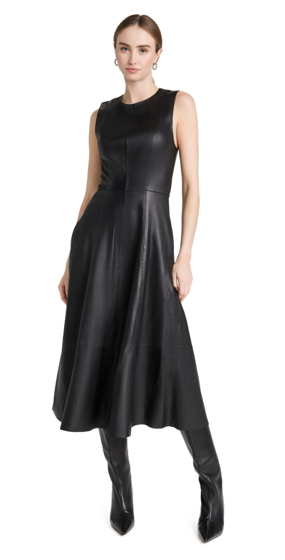 Shop Vince Leather Sleeveless Dress
