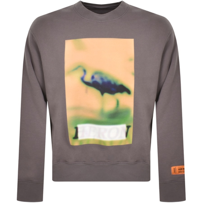 Heron Preston Censored Print Crew Neck Sweatshirt In Grey