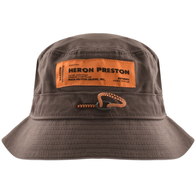 Shop Heron Preston Bucket Hat Burgundy