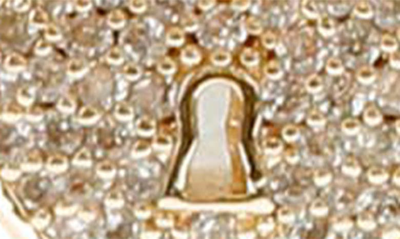 Shop Covet Heart Padlock Huggie Hoop Earrings In Gold