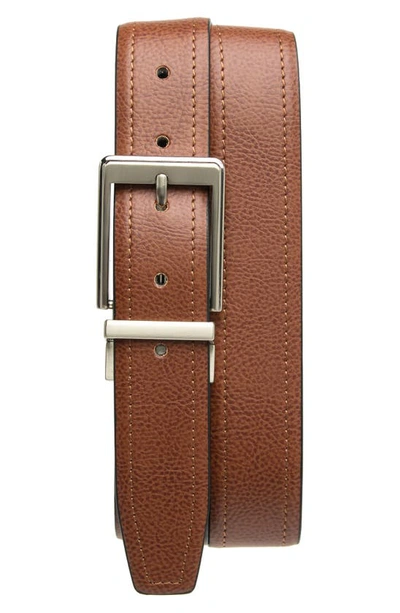 Shop Bosca Reversible Belt In Dk Tan/ Black