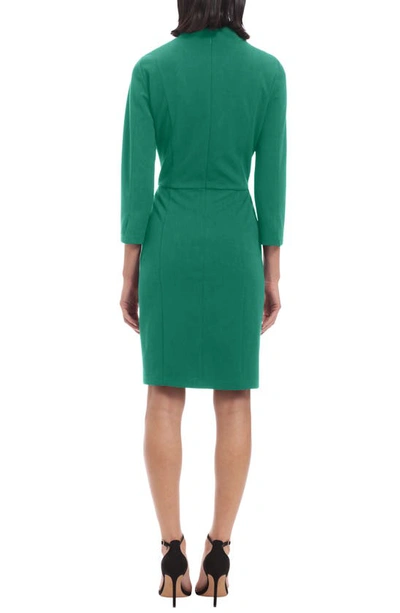 Shop Donna Morgan Mock Neck Sheath Dress In Verdant Green