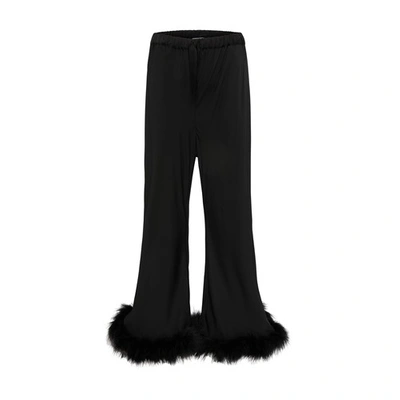 Shop Sleeper Boudoir Pants (with Feathers) In Black