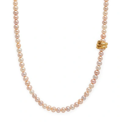 Shop Alighieri The Celestial Raindrop Pink Pearl Necklace In Gold