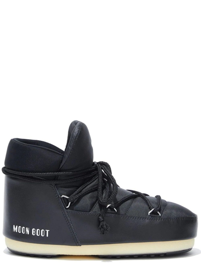 Shop Moon Boot Logo-print Padded Ankle Boots In Nero