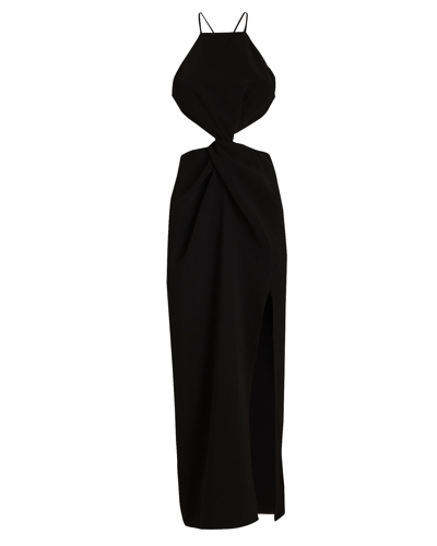 Shop Ronny Kobo Sero Cut-out Crepe Midi Dress In Black