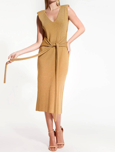 Shop As By Df Mare Knit Dress In Gold