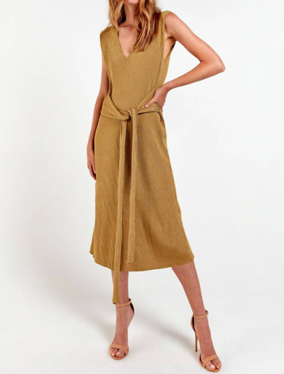 Shop As By Df Mare Knit Dress In Gold